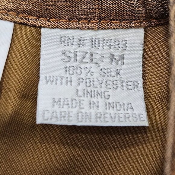 Jami's Contemporary Silk Jacket Medium Open Front Brown Designer Elegant Luxury - Picture 6 of 9